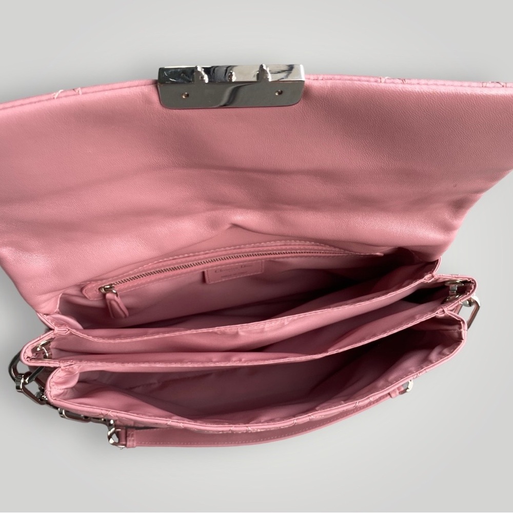 Christian Dior Pink Lambskin Leather Cannage Flap Bag - Picture 9 of 16